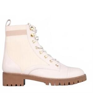NEW CECELIA NEW YORK women's theo combat boots in ivory